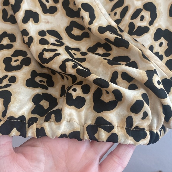 Sanctuary Womens Cheetah Top V Neck Short Sleeves Printed Elastic 1X - Picture 8 of 13